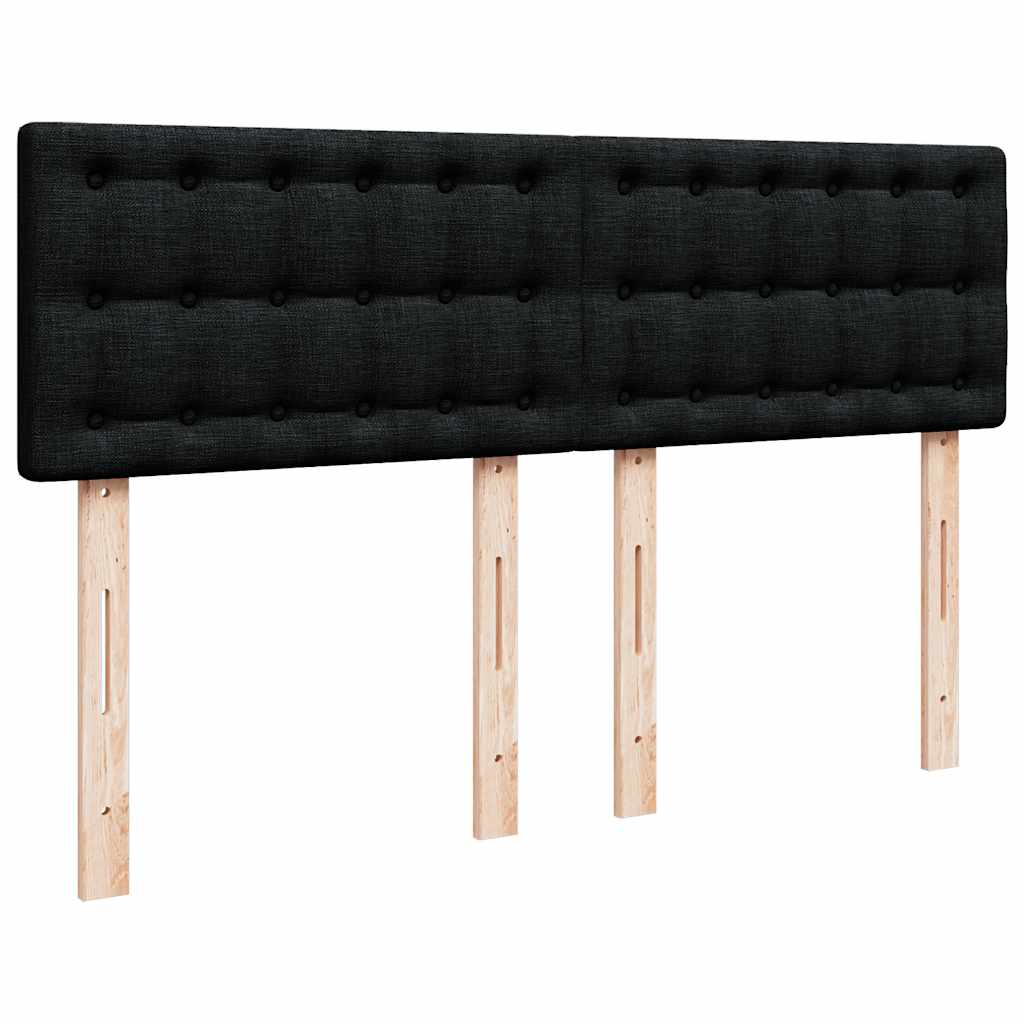 vidaXL Κρεβάτι Boxspring με Στρώμα Μαύρο 140x190 εκ. Υφασμάτινο