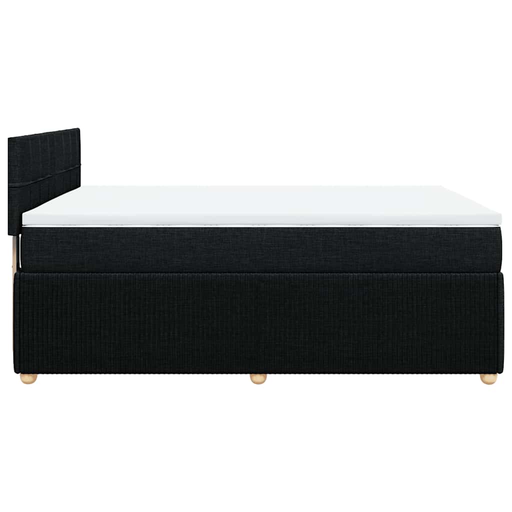 vidaXL Κρεβάτι Boxspring με Στρώμα Μαύρο 140x200 εκ. Υφασμάτινο
