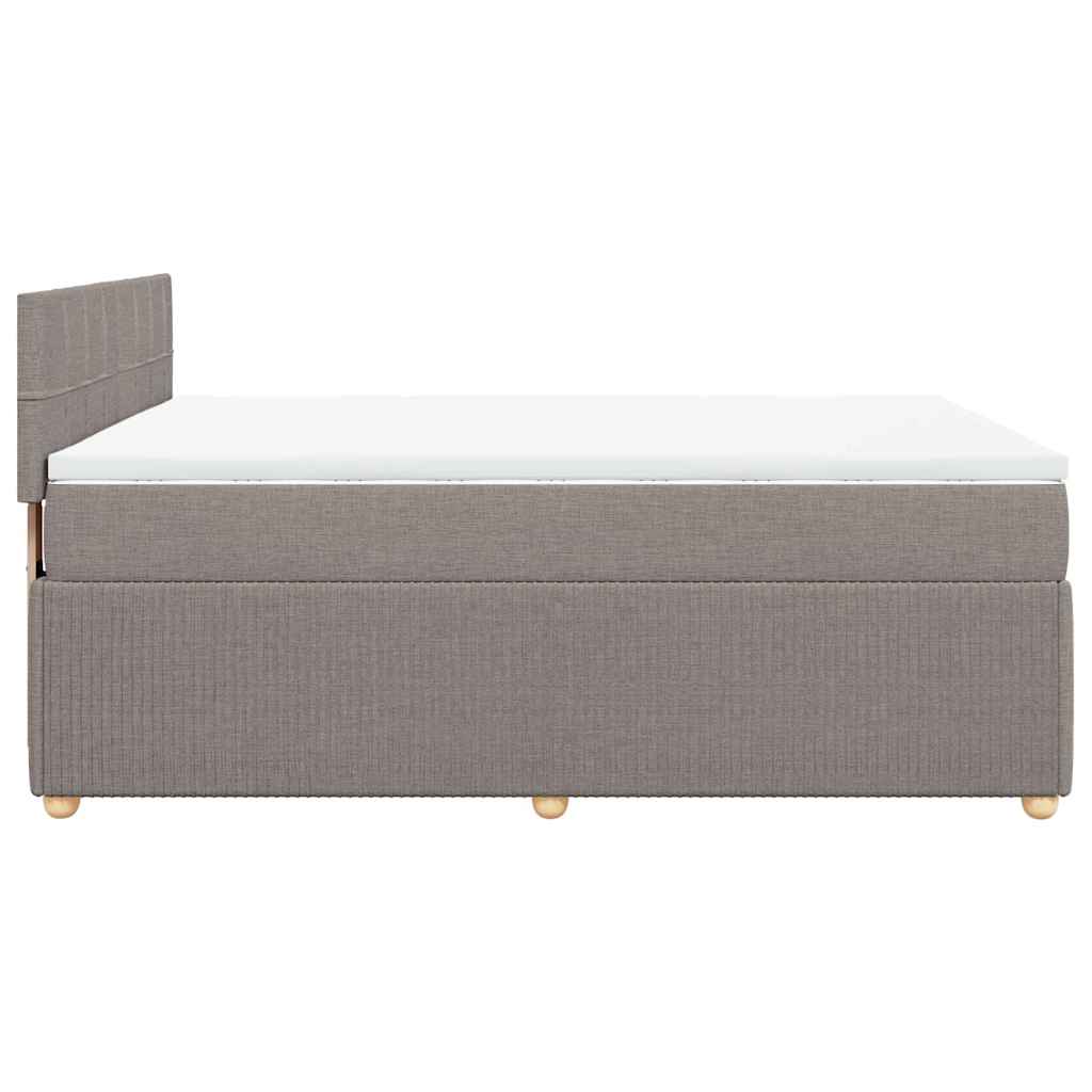 vidaXL Κρεβάτι Boxspring με Στρώμα Taupe 140x200 εκ. Υφασμάτινο