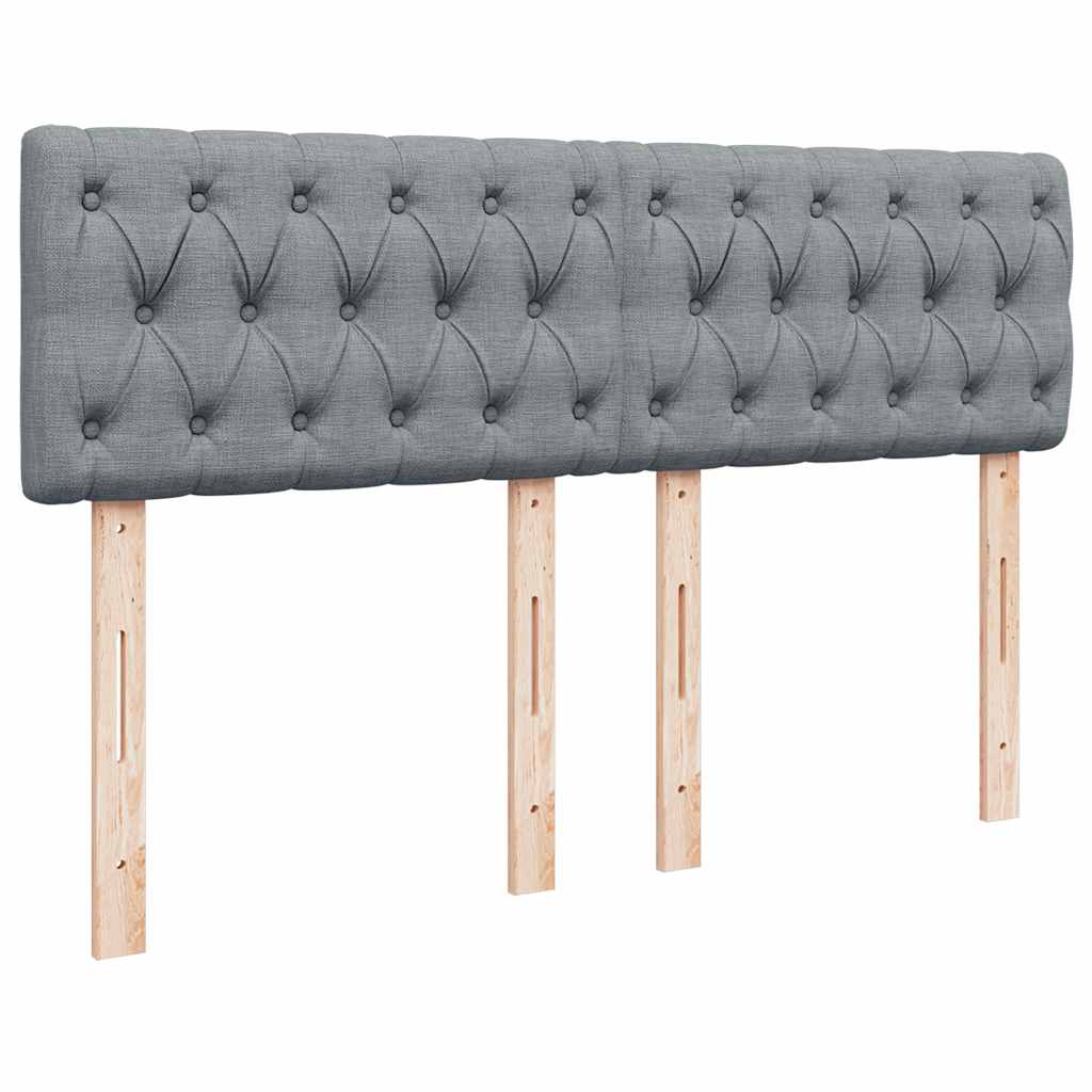 vidaXL Κρεβάτι Boxspring με Στρώμα Ανοιχτό Γκρι 140x200 εκ. Υφασμάτινο