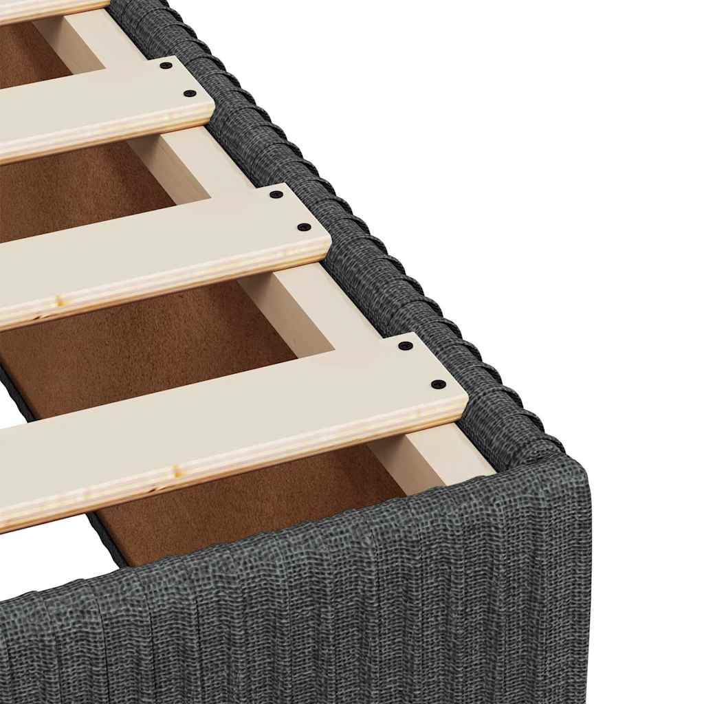 vidaXL Κρεβάτι Boxspring με Στρώμα Σκούρο Γκρι 140x200 εκ Υφασμάτινο