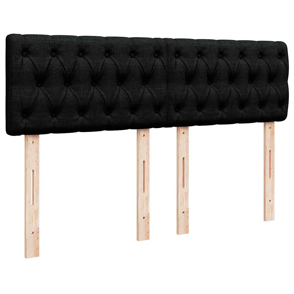 vidaXL Κρεβάτι Boxspring με Στρώμα Μαύρο 140x200 εκ. Υφασμάτινο