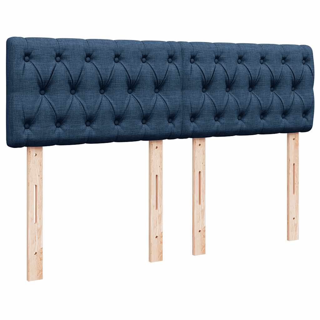 vidaXL Κρεβάτι Boxspring με Στρώμα Μπλε 140x200 εκ. Υφασμάτινο