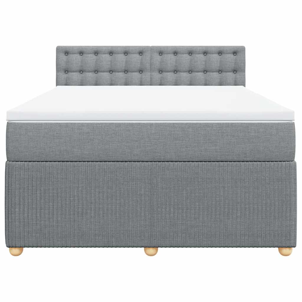 vidaXL Κρεβάτι Boxspring με Στρώμα Ανοιχτό Γκρι 140x200 εκ. Υφασμάτινο