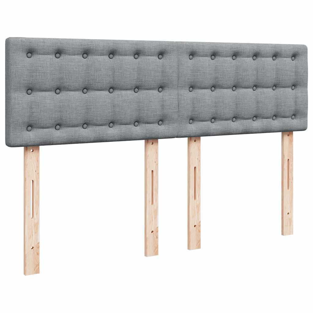 vidaXL Κρεβάτι Boxspring με Στρώμα Ανοιχτό Γκρι 140x200 εκ. Υφασμάτινο