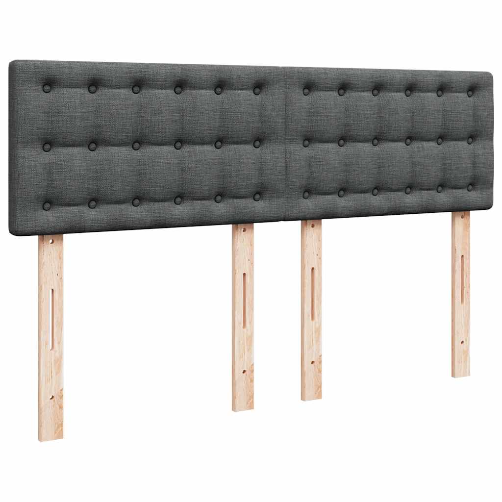 vidaXL Κρεβάτι Boxspring με Στρώμα Σκούρο Γκρι 140x200 εκ Υφασμάτινο