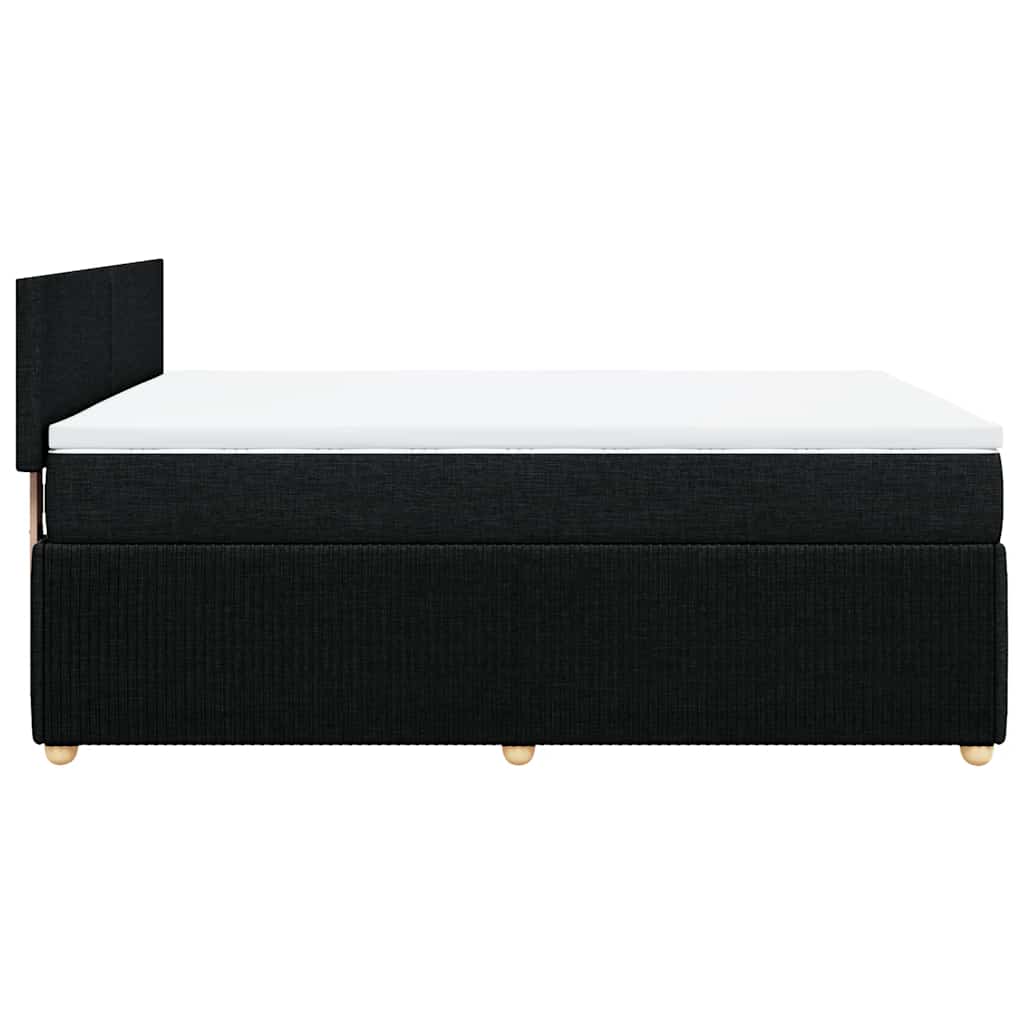 vidaXL Κρεβάτι Boxspring με Στρώμα Μαύρο 160x200 εκ. Υφασμάτινο