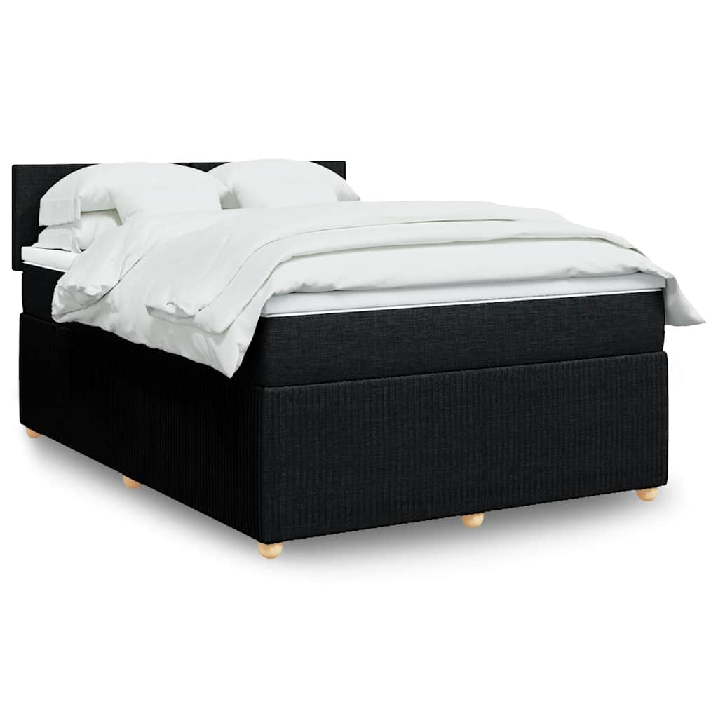 vidaXL Κρεβάτι Boxspring με Στρώμα Μαύρο 160x200 εκ. Υφασμάτινο