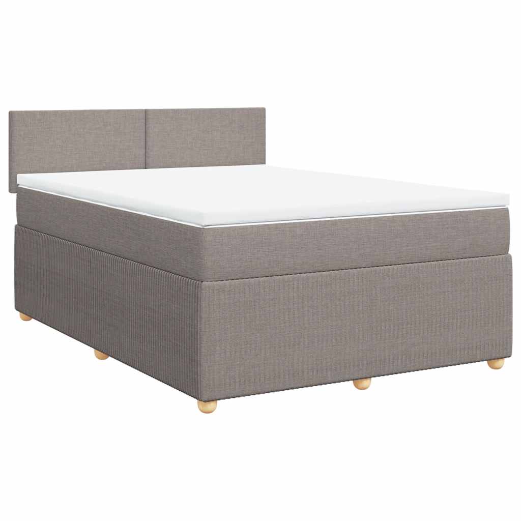 vidaXL Κρεβάτι Boxspring με Στρώμα Taupe 160x200 εκ. Υφασμάτινο