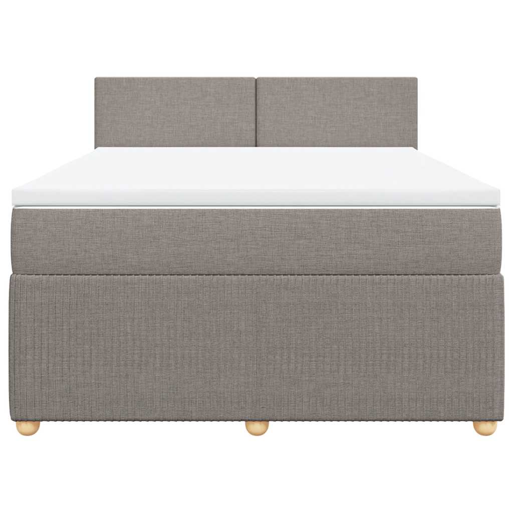 vidaXL Κρεβάτι Boxspring με Στρώμα Taupe 160x200 εκ. Υφασμάτινο