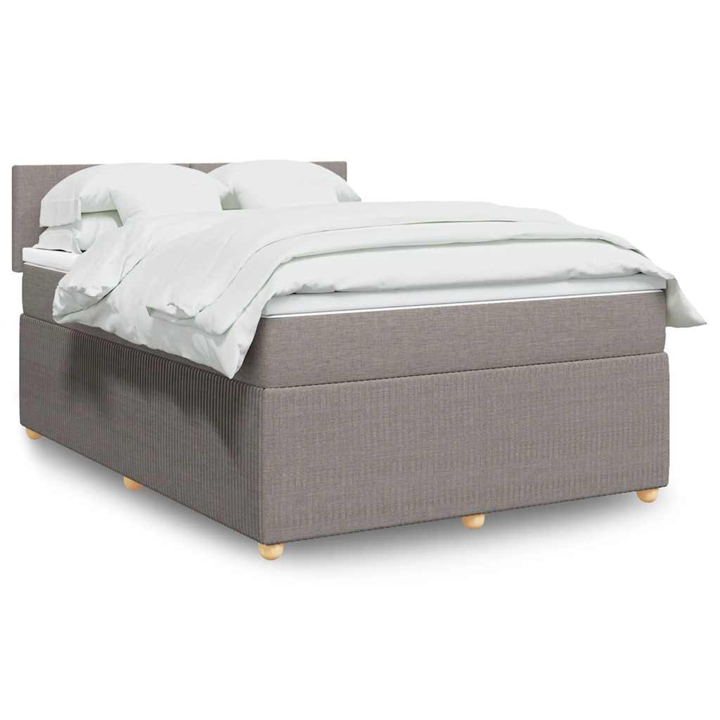 vidaXL Κρεβάτι Boxspring με Στρώμα Taupe 160x200 εκ. Υφασμάτινο