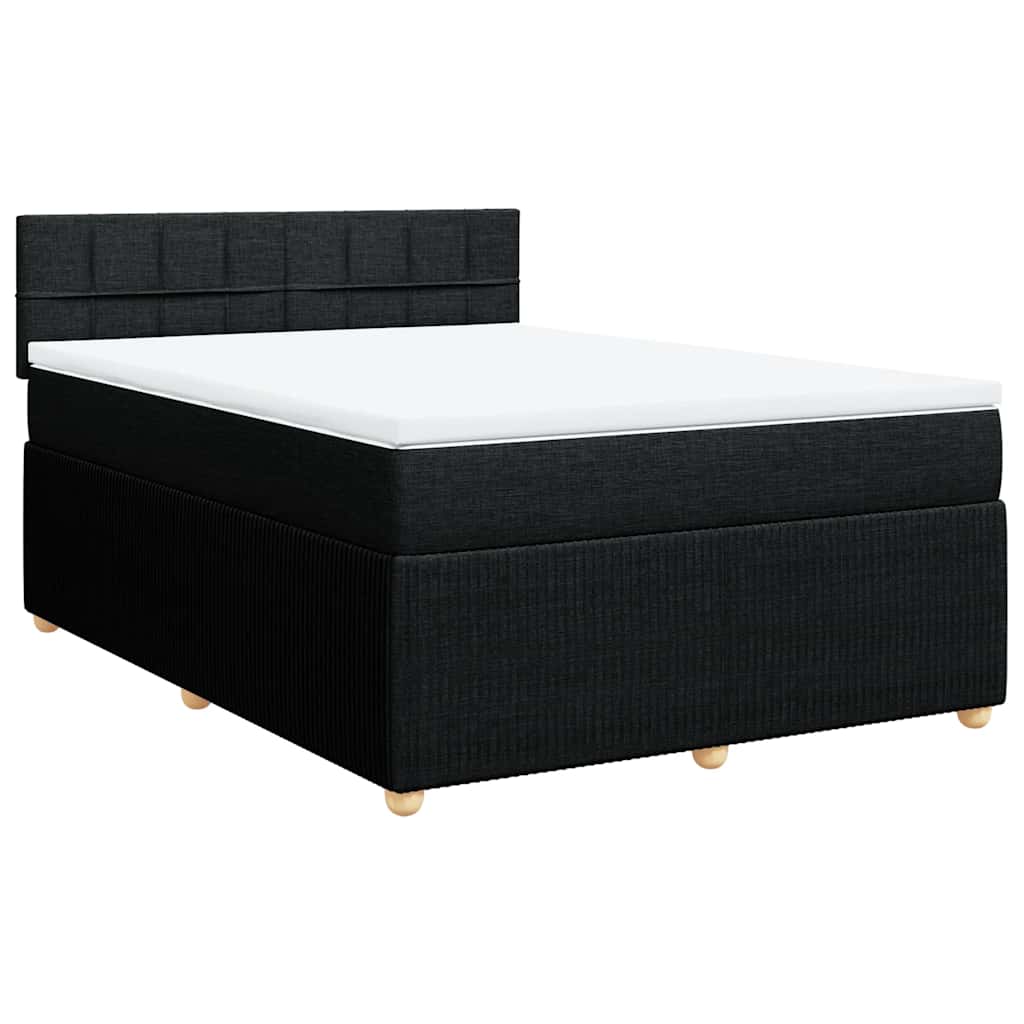 vidaXL Κρεβάτι Boxspring με Στρώμα Μαύρο 160x200 εκ. Υφασμάτινο