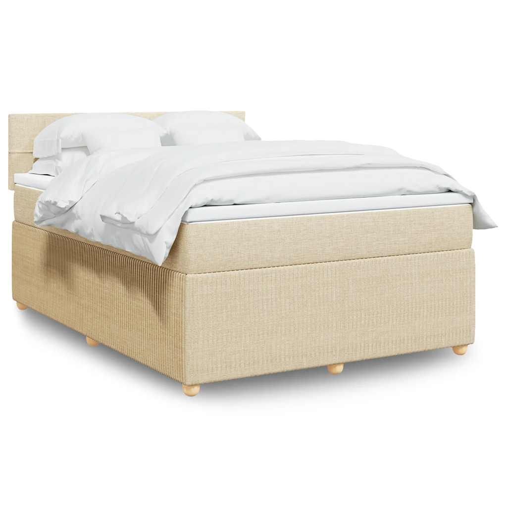 vidaXL Κρεβάτι Boxspring με Στρώμα Κρεμ 160x200 εκ. Υφασμάτινο