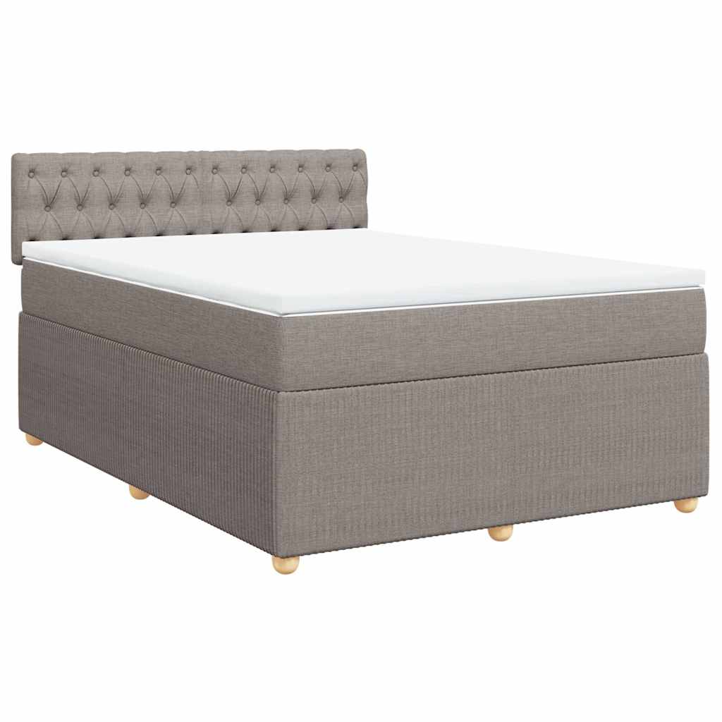 vidaXL Κρεβάτι Boxspring με Στρώμα Taupe 160x200 εκ. Υφασμάτινο