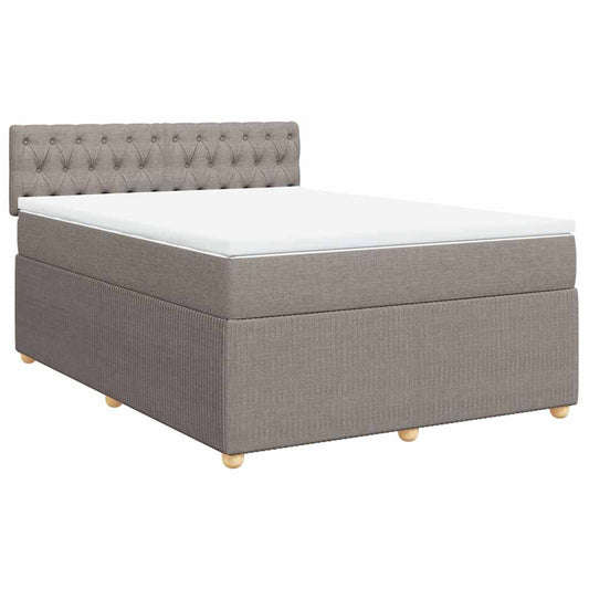 vidaXL Κρεβάτι Boxspring με Στρώμα Taupe 160x200 εκ. Υφασμάτινο