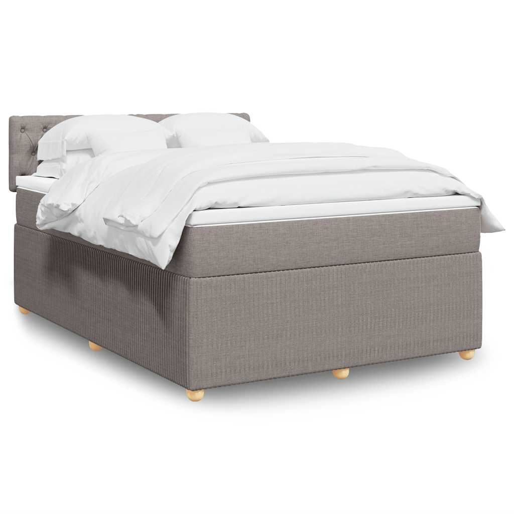 vidaXL Κρεβάτι Boxspring με Στρώμα Taupe 160x200 εκ. Υφασμάτινο