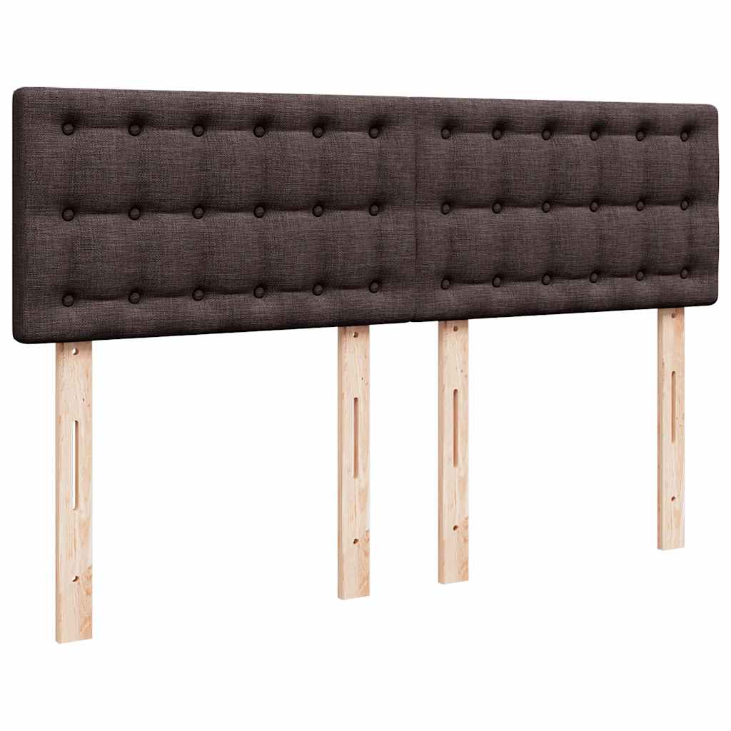 vidaXL Κρεβάτι Boxspring με Στρώμα Σκούρο Καφέ 160x200 εκ Υφασμάτινο