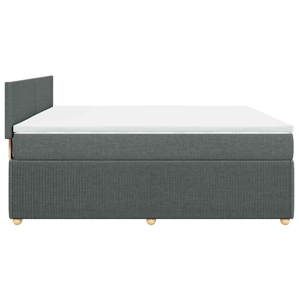 vidaXL Κρεβάτι Boxspring με Στρώμα Σκούρο Γκρι 180x200 εκ Υφασμάτιν
