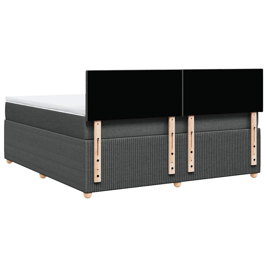 vidaXL Κρεβάτι Boxspring με Στρώμα Σκούρο Γκρι 180x200 εκ Υφασμάτιν