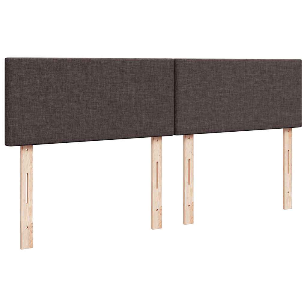 vidaXL Κρεβάτι Boxspring με Στρώμα Σκούρο Καφέ 180x200 εκ Υφασμάτινο