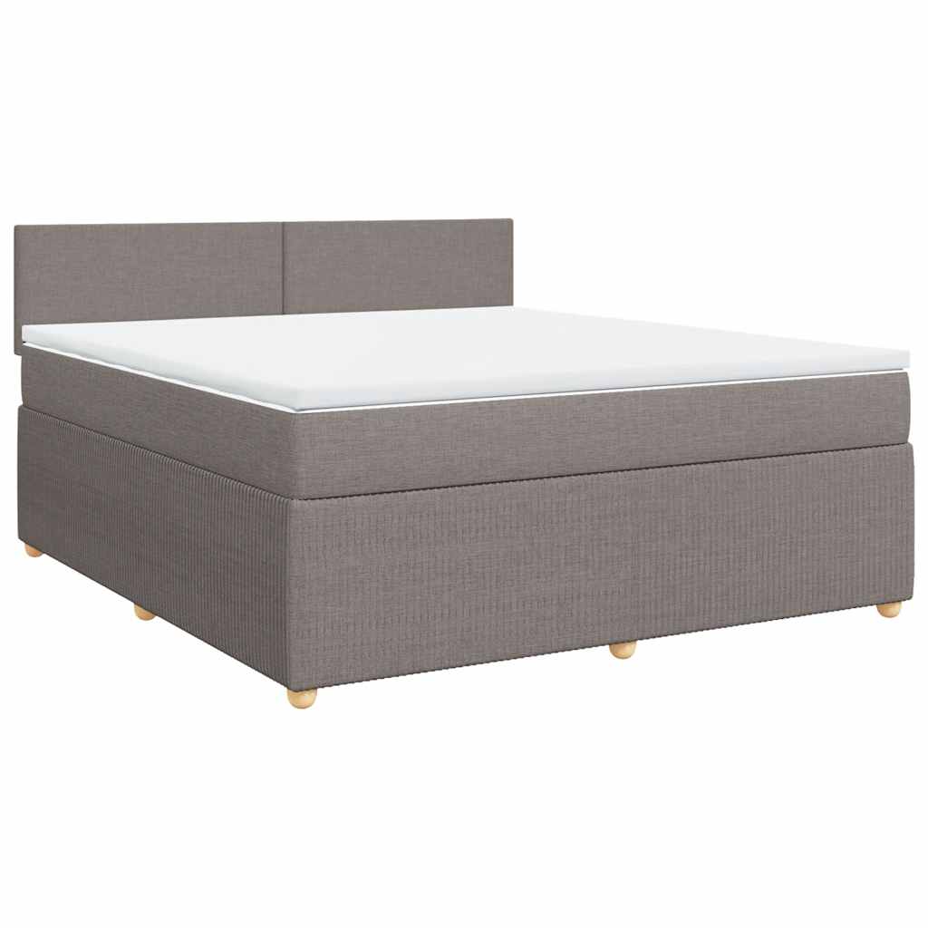 vidaXL Κρεβάτι Boxspring με Στρώμα Taupe 180x200 εκ. Υφασμάτινο