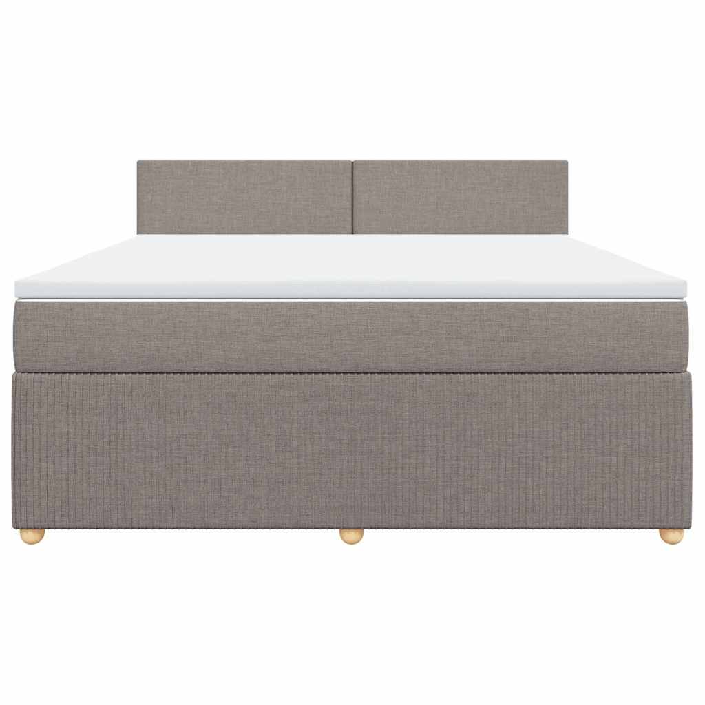 vidaXL Κρεβάτι Boxspring με Στρώμα Taupe 180x200 εκ. Υφασμάτινο