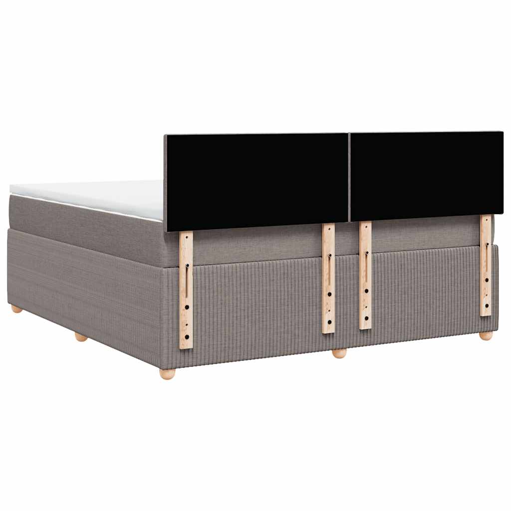 vidaXL Κρεβάτι Boxspring με Στρώμα Taupe 180x200 εκ. Υφασμάτινο