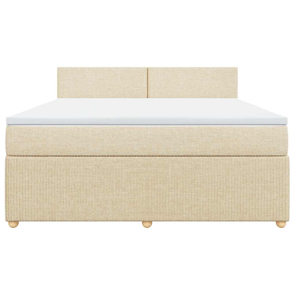 vidaXL Κρεβάτι Boxspring με Στρώμα Κρεμ 180x200 εκ. Υφασμάτινο