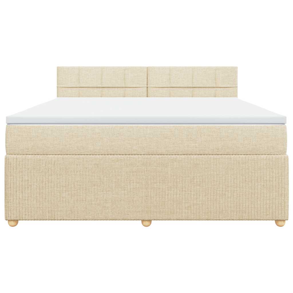 vidaXL Κρεβάτι Boxspring με Στρώμα Κρεμ 180x200 εκ. Υφασμάτινο