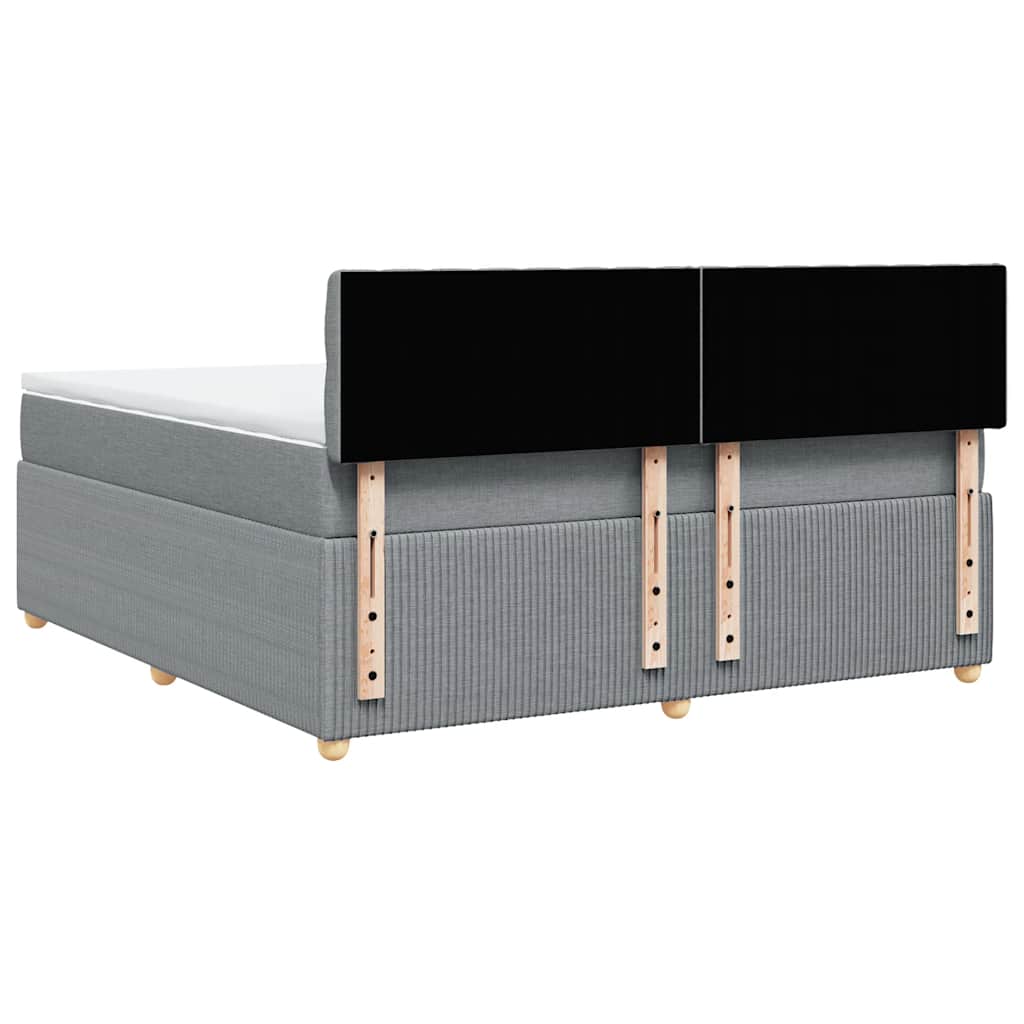 vidaXL Κρεβάτι Boxspring με Στρώμα Ανοιχτό Γκρι 180x200 εκ. Υφασμάτινο