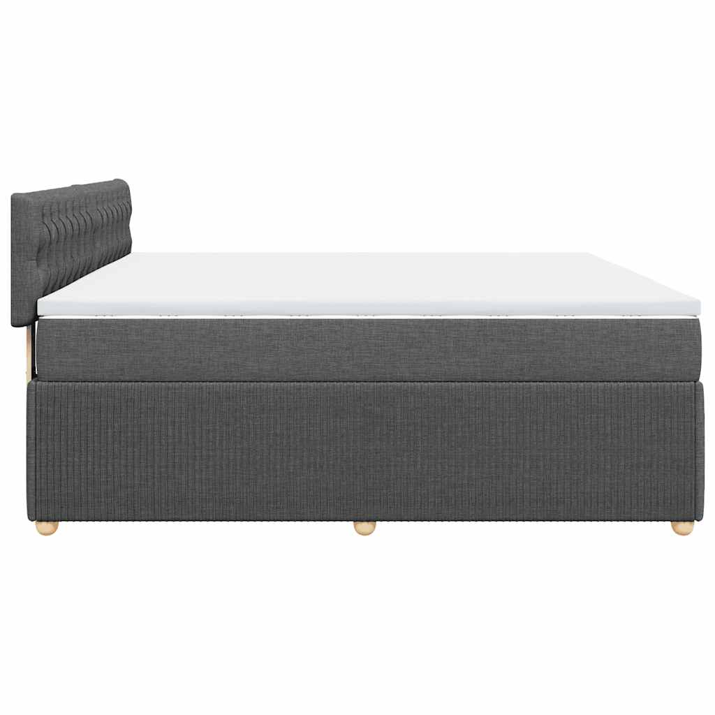 vidaXL Κρεβάτι Boxspring με Στρώμα Σκούρο Γκρι 180x200 εκ Υφασμάτιν