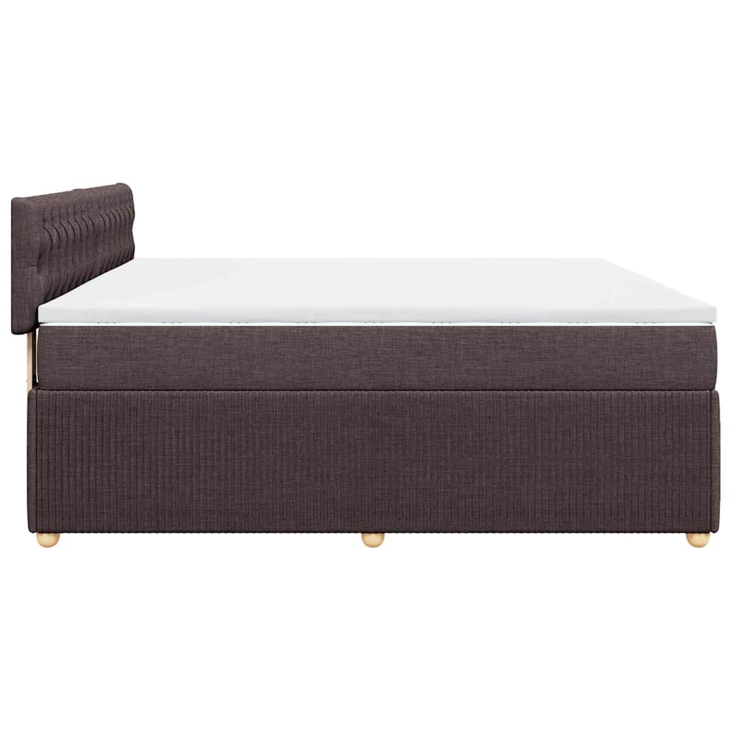 vidaXL Κρεβάτι Boxspring με Στρώμα Σκούρο Καφέ 180x200 εκ Υφασμάτινο