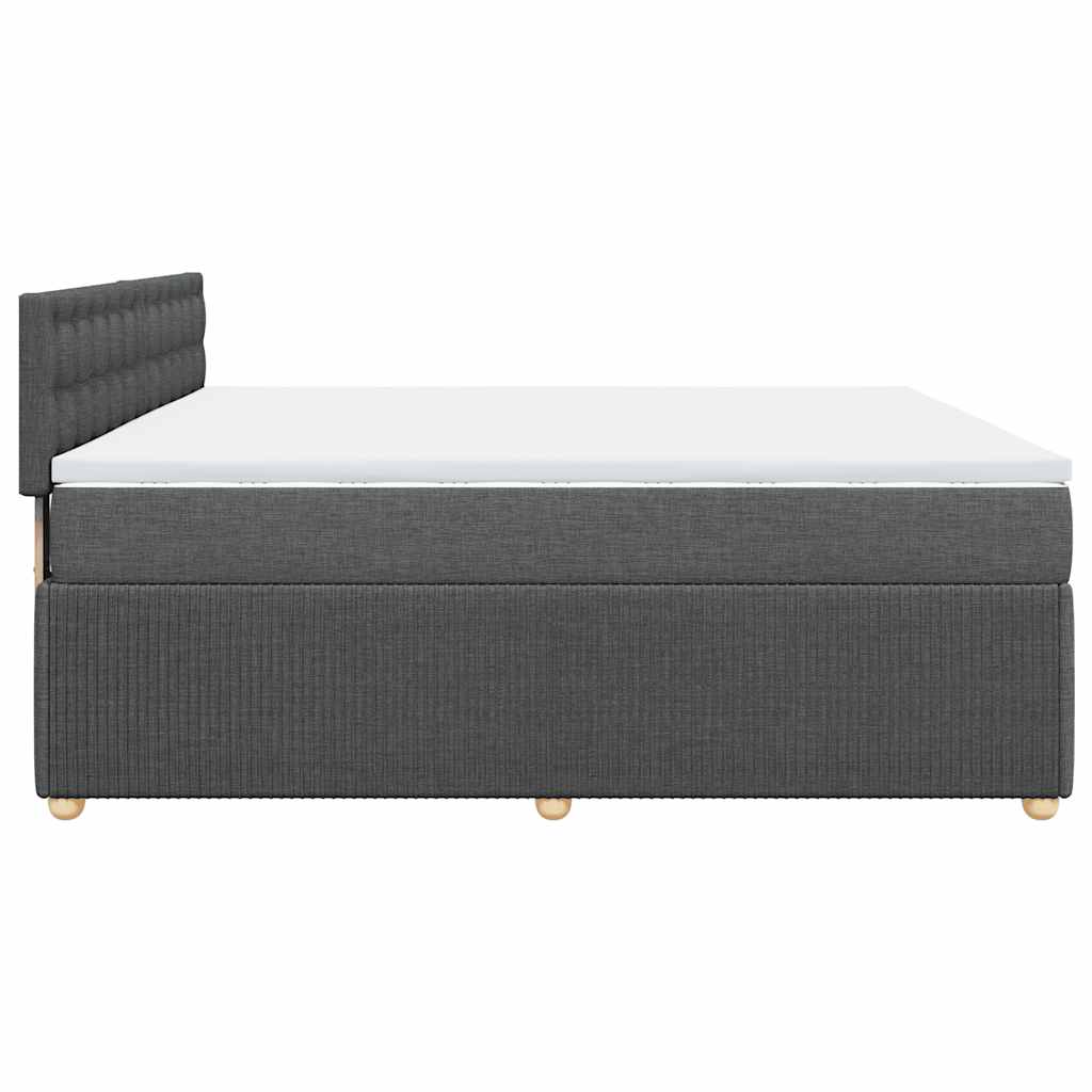 vidaXL Κρεβάτι Boxspring με Στρώμα Σκούρο Γκρι 180x200 εκ Υφασμάτιν