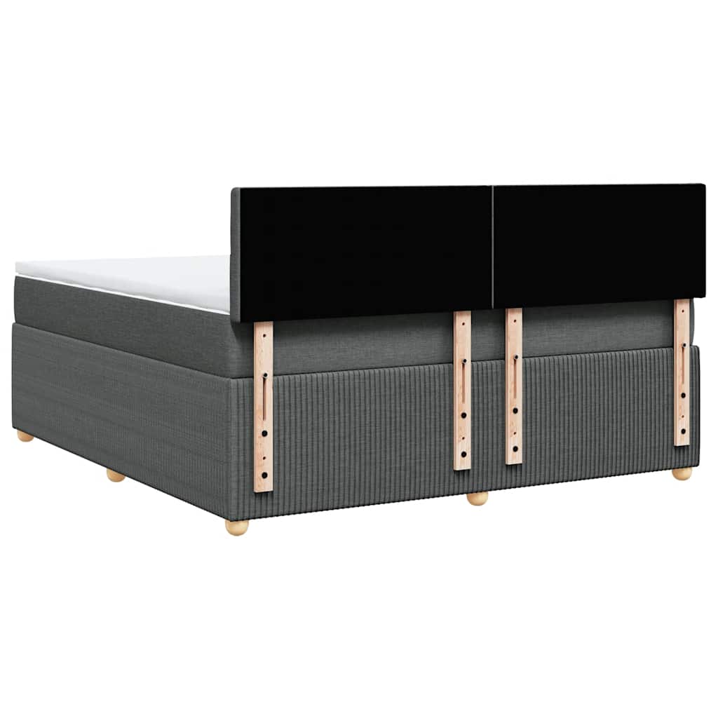 vidaXL Κρεβάτι Boxspring με Στρώμα Σκούρο Γκρι 180x200 εκ Υφασμάτιν