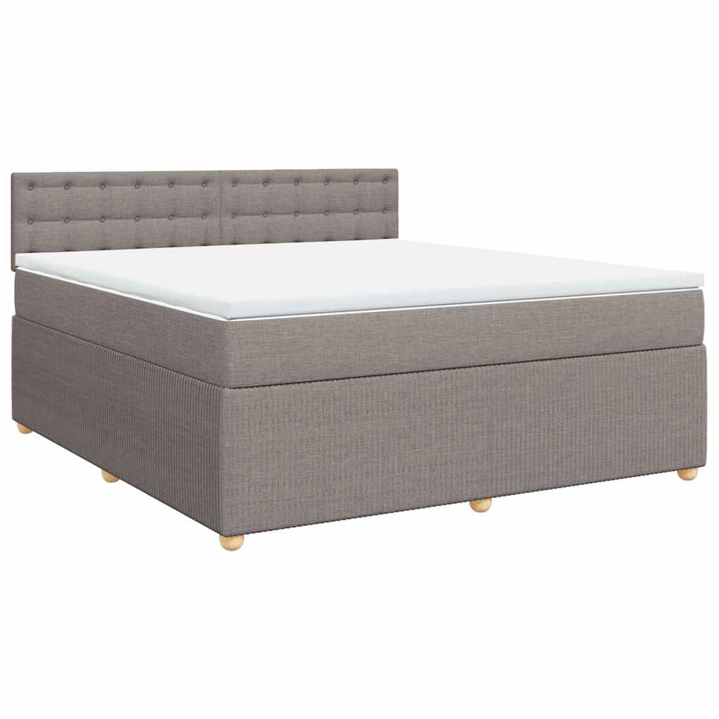 vidaXL Κρεβάτι Boxspring με Στρώμα Taupe 180x200 εκ. Υφασμάτινο