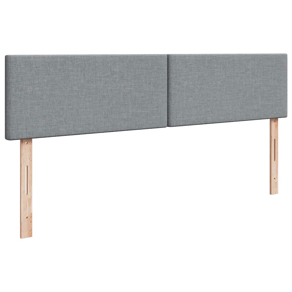 vidaXL Κρεβάτι Boxspring με Στρώμα Ανοιχτό Γκρι 200x200 εκ. Υφασμάτινο