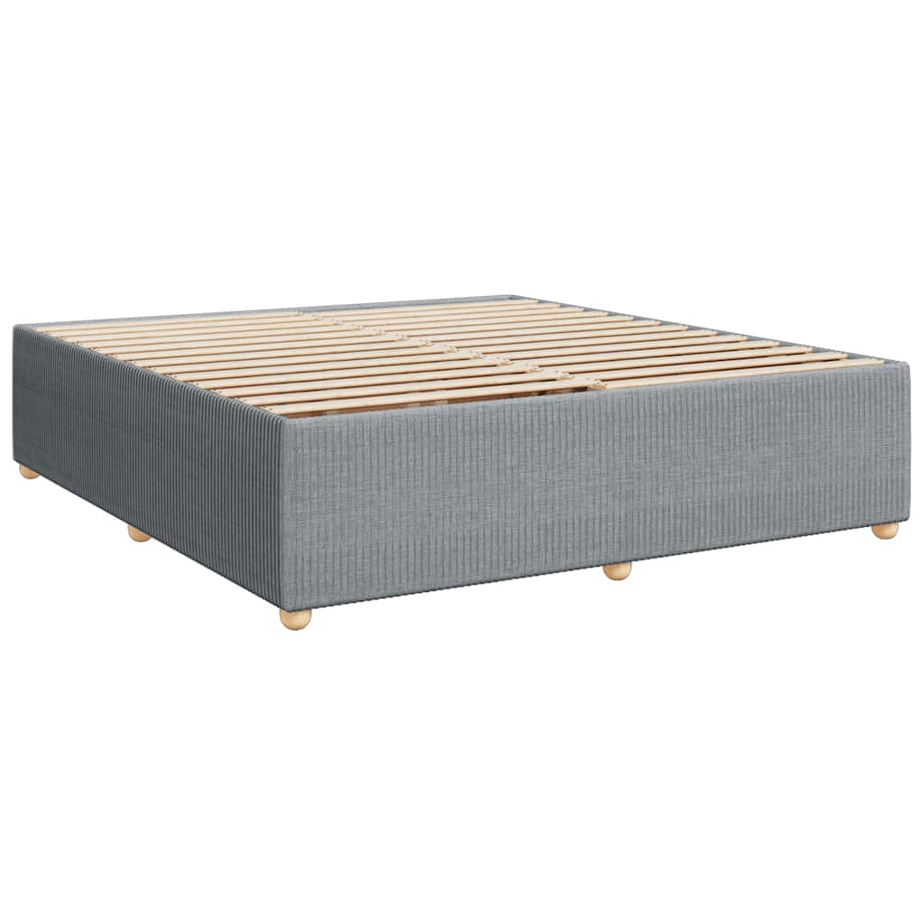 vidaXL Κρεβάτι Boxspring με Στρώμα Ανοιχτό Γκρι 200x200 εκ. Υφασμάτινο