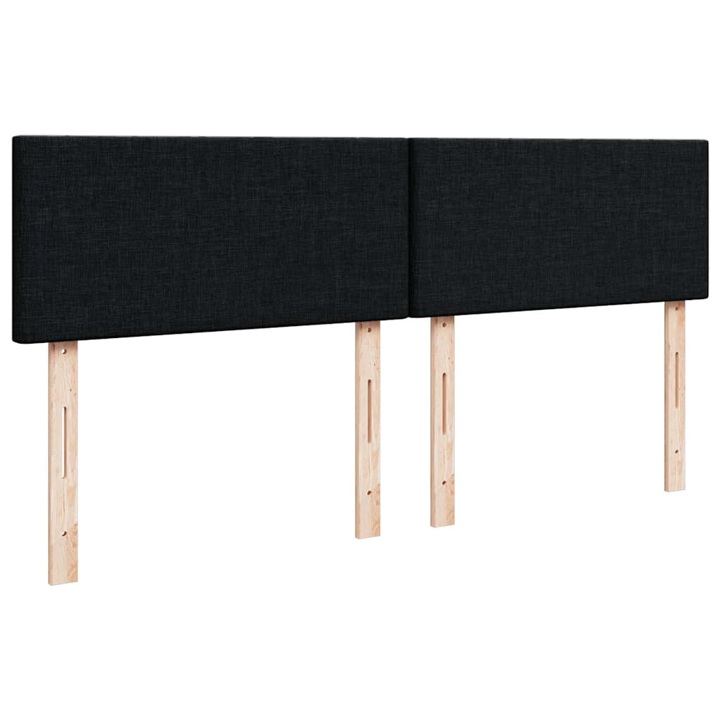 vidaXL Κρεβάτι Boxspring με Στρώμα Μαύρο 200x200 εκ. Υφασμάτινο