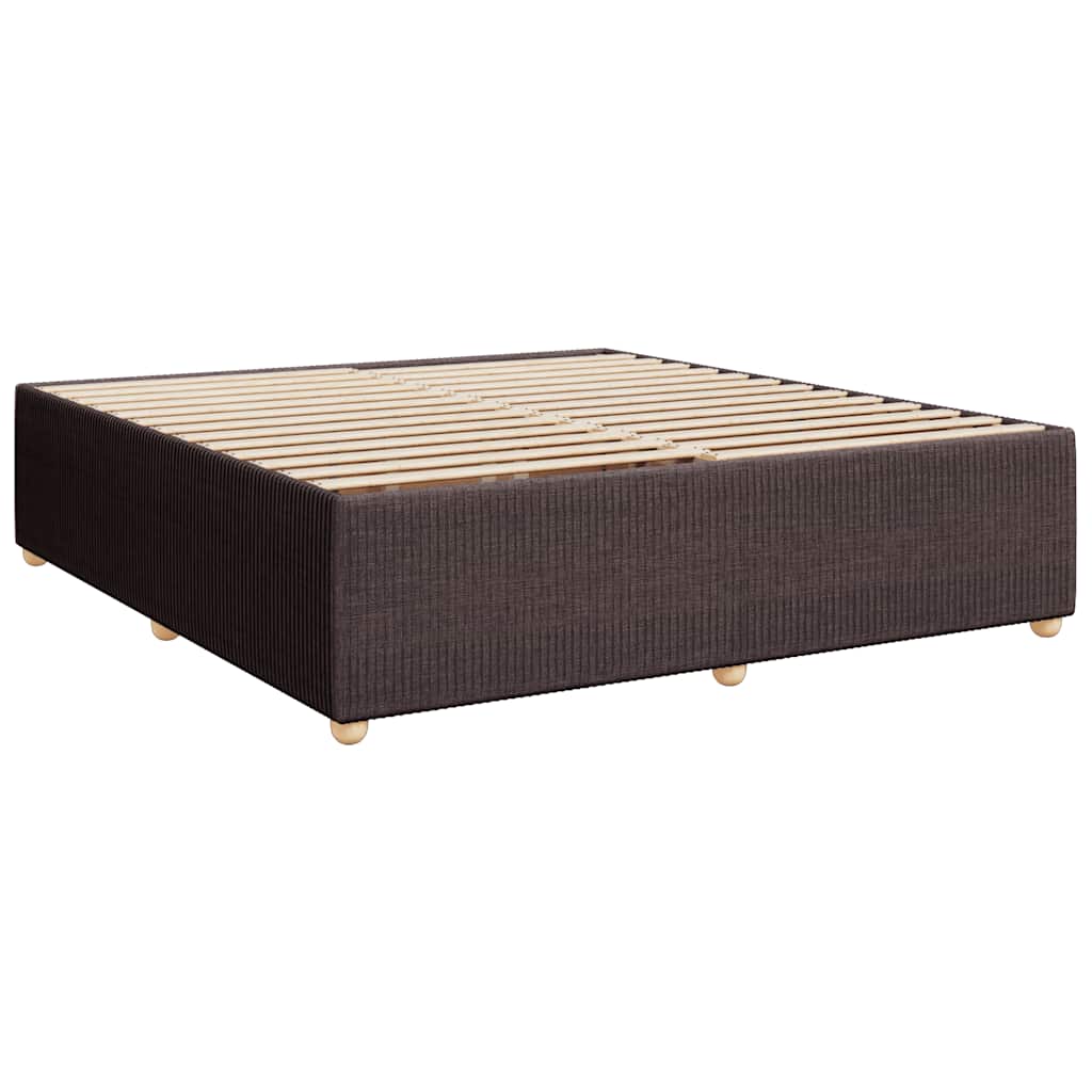 vidaXL Κρεβάτι Boxspring με Στρώμα Σκούρο Καφέ 200x200 εκ. Υφασμάτινο