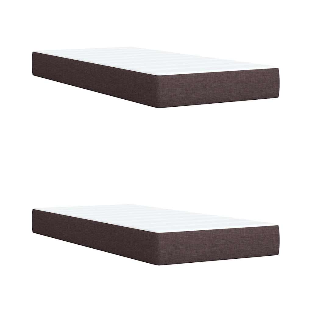vidaXL Κρεβάτι Boxspring με Στρώμα Σκούρο Καφέ 200x200 εκ. Υφασμάτινο