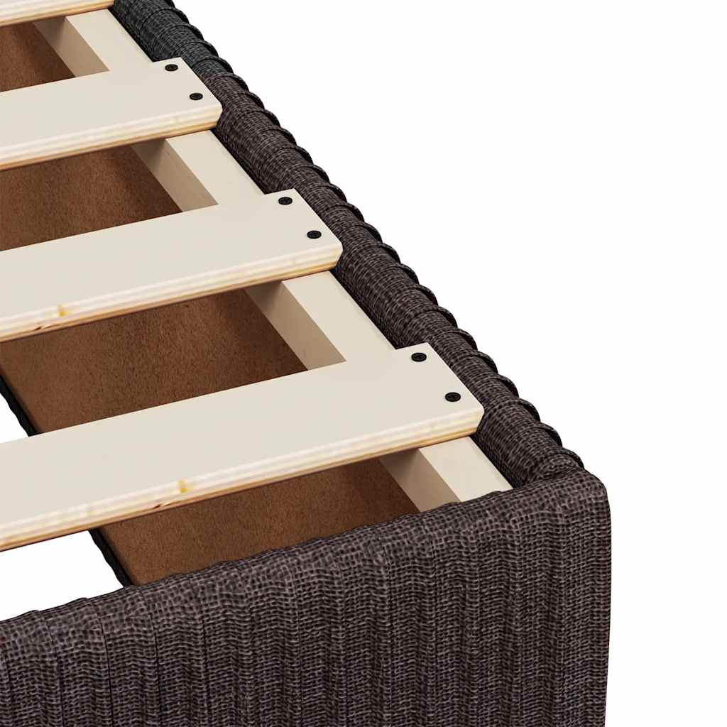 vidaXL Κρεβάτι Boxspring με Στρώμα Σκούρο Καφέ 200x200 εκ. Υφασμάτινο