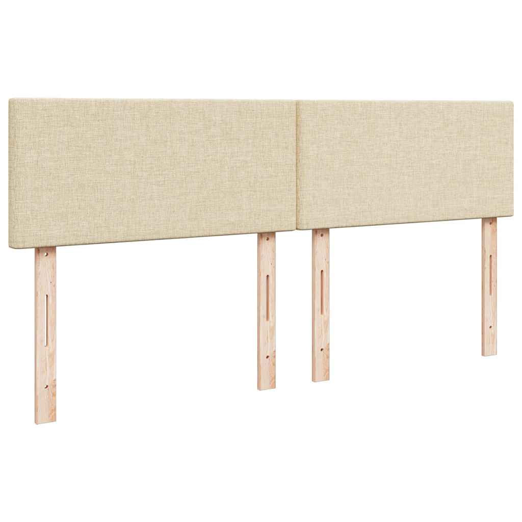 vidaXL Κρεβάτι Boxspring με Στρώμα Κρεμ 200x200 εκ. Υφασμάτινο