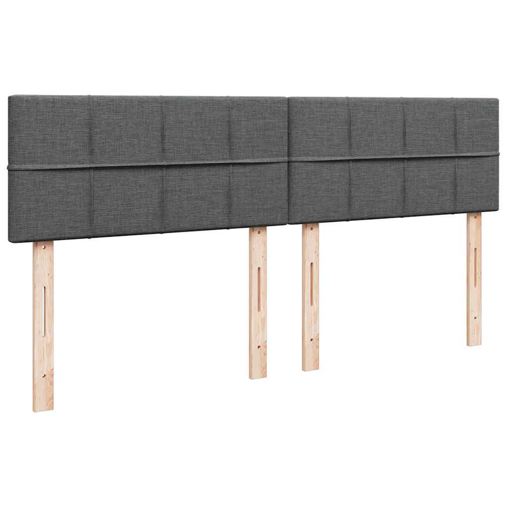 vidaXL Κρεβάτι Boxspring με Στρώμα Σκούρο Γκρι 200x200 εκ. Υφασμάτινο