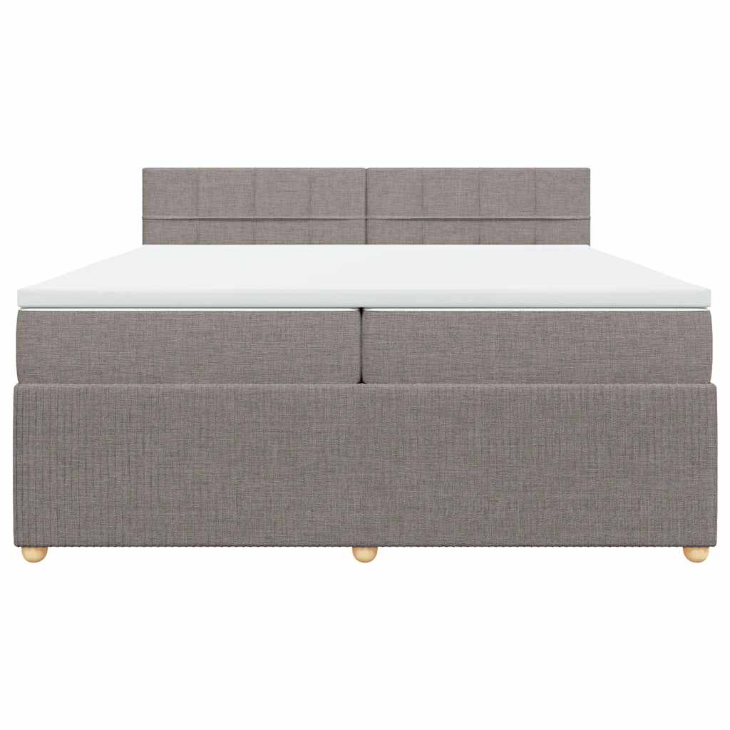 vidaXL Κρεβάτι Boxspring με Στρώμα Taupe 200x200 εκ. Υφασμάτινο