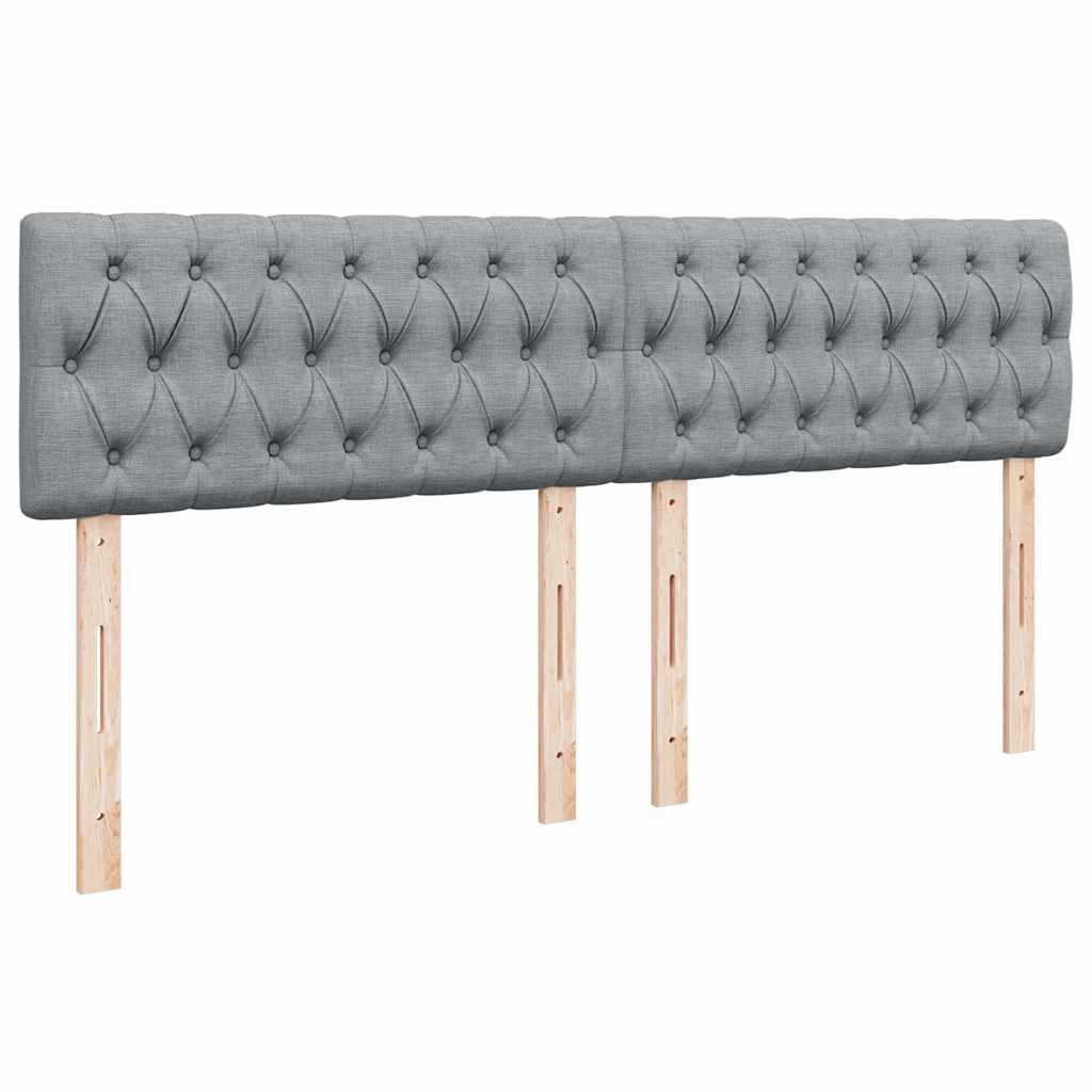vidaXL Κρεβάτι Boxspring με Στρώμα Ανοιχτό Γκρι 200x200 εκ. Υφασμάτινο