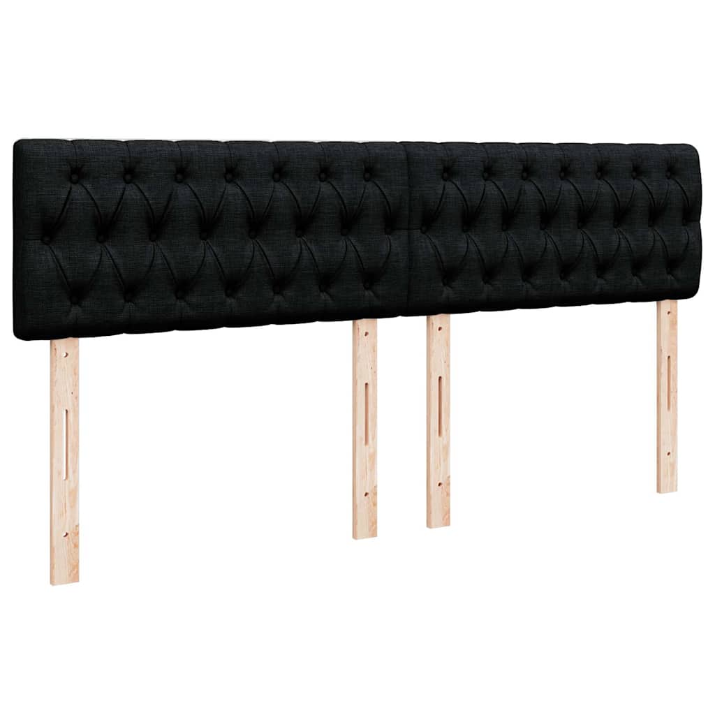 vidaXL Κρεβάτι Boxspring με Στρώμα Μαύρο 200x200 εκ. Υφασμάτινο