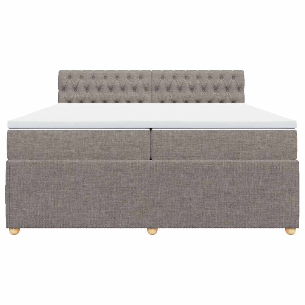vidaXL Κρεβάτι Boxspring με Στρώμα Taupe 200x200 εκ. Υφασμάτινο