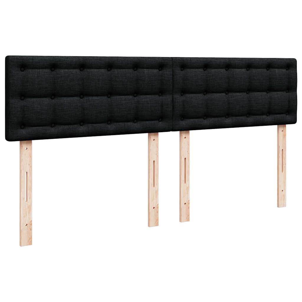 vidaXL Κρεβάτι Boxspring με Στρώμα Μαύρο 200x200 εκ. Υφασμάτινο