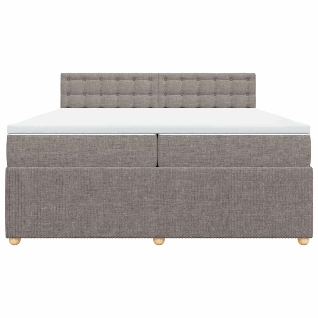vidaXL Κρεβάτι Boxspring με Στρώμα Taupe 200x200 εκ. Υφασμάτινο