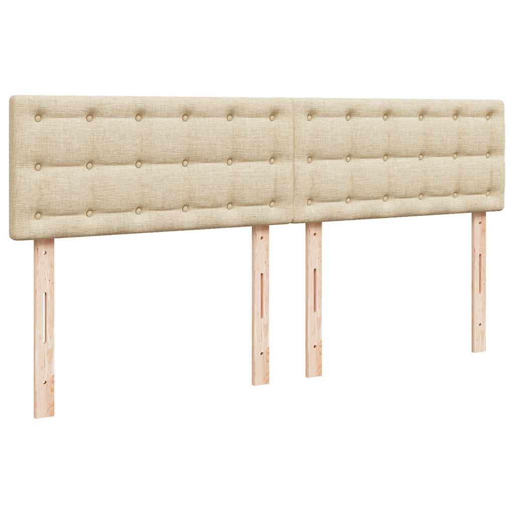 vidaXL Κρεβάτι Boxspring με Στρώμα Κρεμ 200x200 εκ. Υφασμάτινο